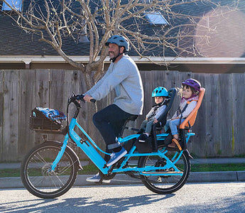 Blix Packa cargo bike dad and kids