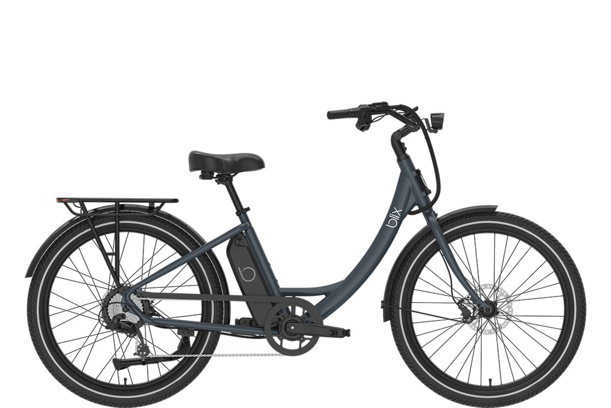 Blix Sol X Cruiser Electric Bike, 8-Speed Shifting, Pedal Assist Sensor, UL Certified, 62 lbs Step-Through Ebike, Slate Gray